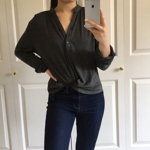 Liberty Love - Charcoal Button Up Front Blouse - Picture 4 of 8